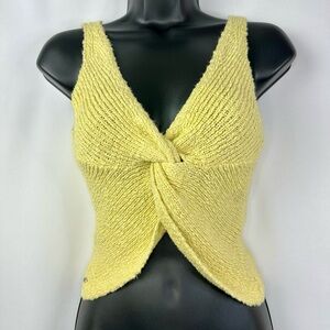 Hollister Butter Yellow Knit Crop Top sz XS